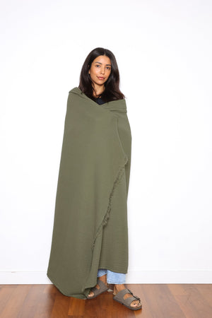 Tofino Towel Capella Throw | Black, Tan, Moss