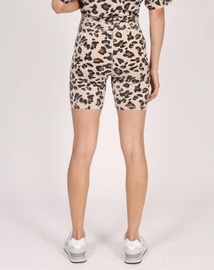Brunette The Label Leopard Biker Shorts | Tan + Slate