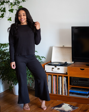 Pure Balanxed Waffle Trousers (Black & Lilac)