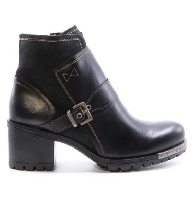 Fly London Buckle-Accent Labe Ankle Boots in Black