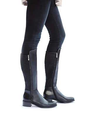 Aqua Diva Kochi Riding Leather Boots in Black