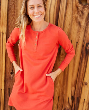 Toad & Co Ponderosa Organic Cotton Long Sleeve Dress | Winterberry