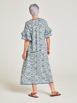 Thought Skye Lenzing™ Ecovero™ Geometric Print Midi Skirt | Dusky Blue