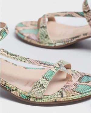 Wonders Metallic Snake Print Sandal