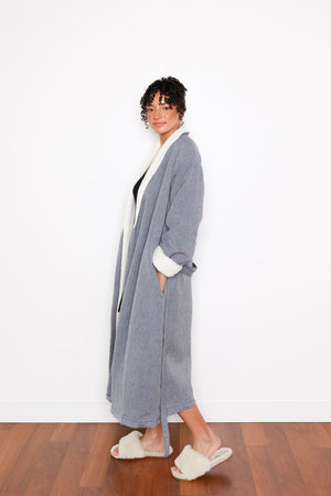 Tofino Towel The Nordic Robe | White, Navy + Grey