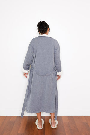 Tofino Towel The Nordic Robe | White, Navy + Grey