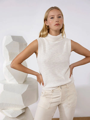 Sanctuary Keep It Easy Mock Neck Top | Milk