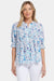 NYDJ Short Sleeve Pleated Peasant Blouse | Jimena Garden + Valencia