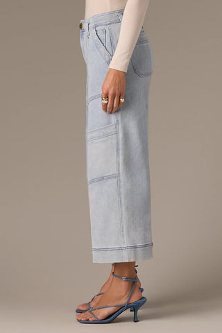 Wit & Wisdom Skyrise Double Bottom Wide Leg Jeans | Light Blue