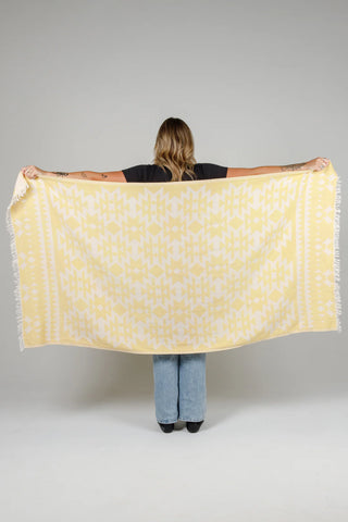 Tofino Towel The Coast Turkish Towel | Yellow, Pewter, Sage + Blue
