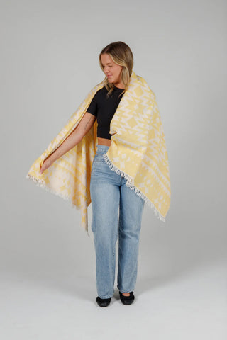 Tofino Towel The Coast Turkish Towel | Yellow, Pewter, Sage + Blue