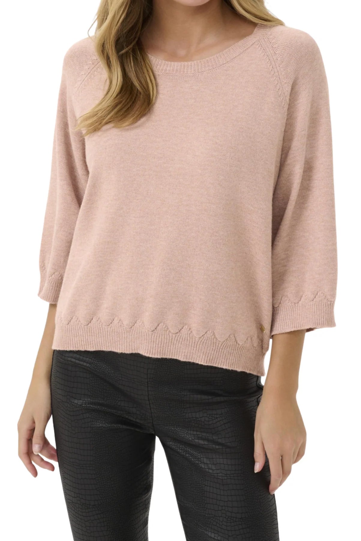 Cream Dela 3/4 Pullover | Mahogany Rose