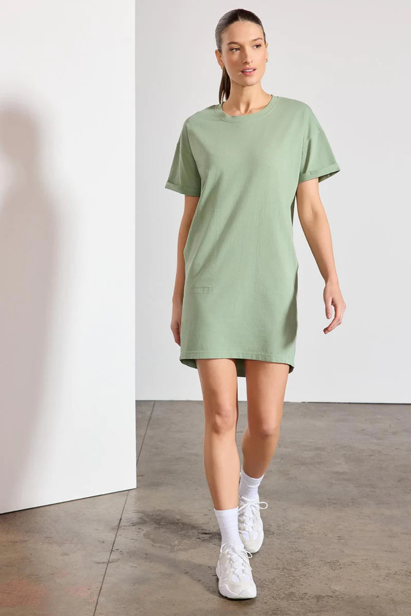 MPG Calm T Shirt Dress Hedge Green Fancy That The Roundstone