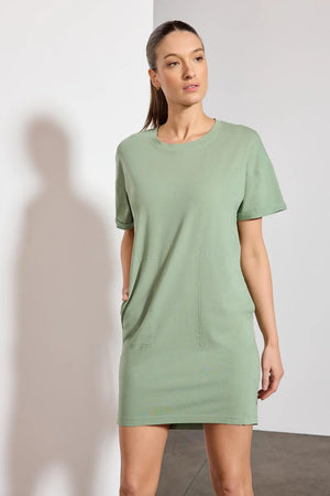 Green print shirt dress shop