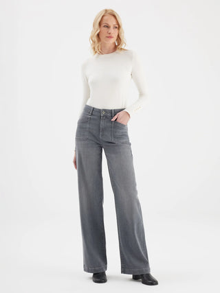 Cup Of Joe Mira High Waist Full Length Jeans | Raw + Grey