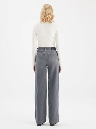Cup Of Joe Mira High Waist Full Length Jeans | Raw + Grey