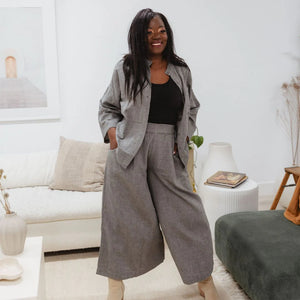 Pokoloko City Collection Wide Palazzo Pant | Grey