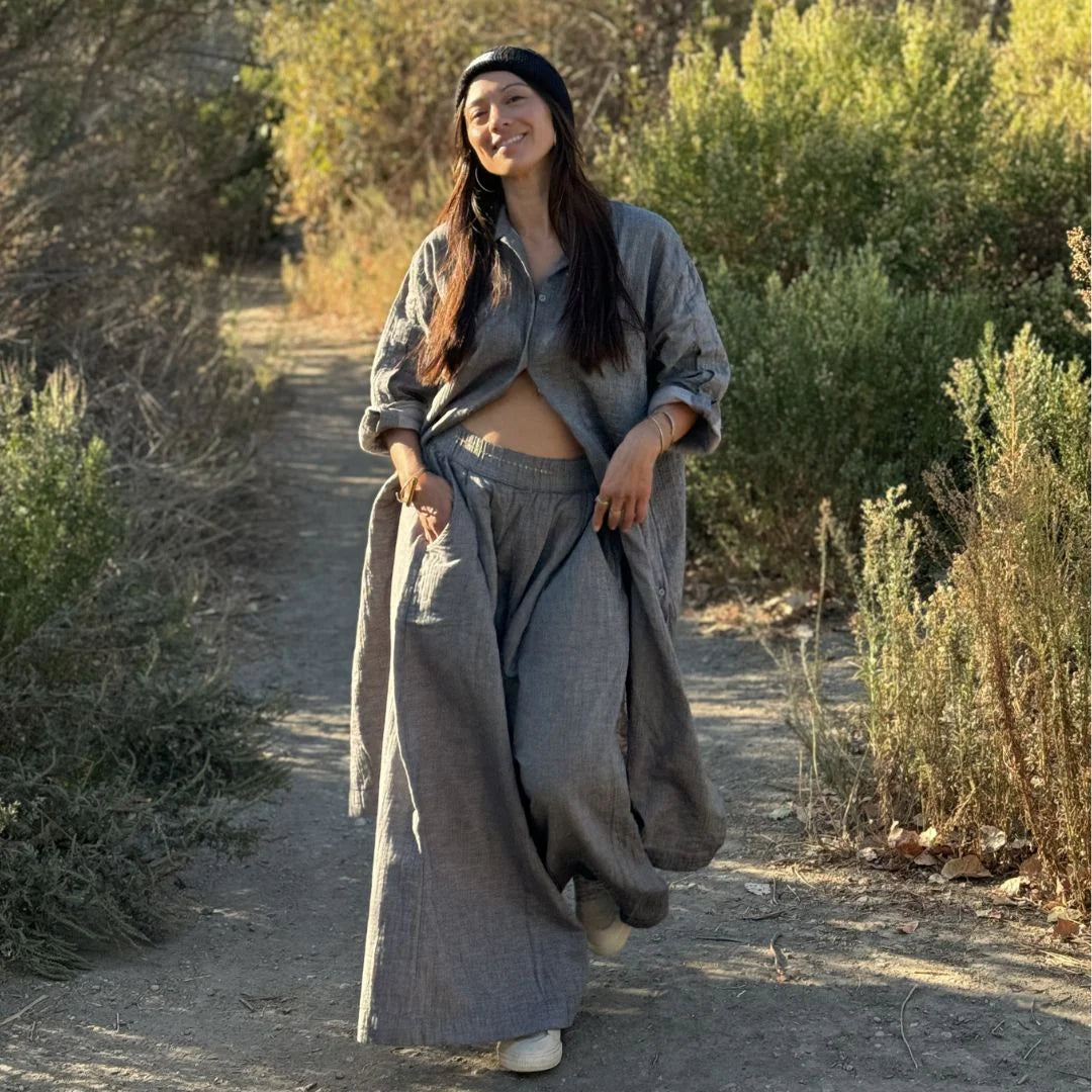 Pokoloko City Collection Wide Palazzo Pant | Grey