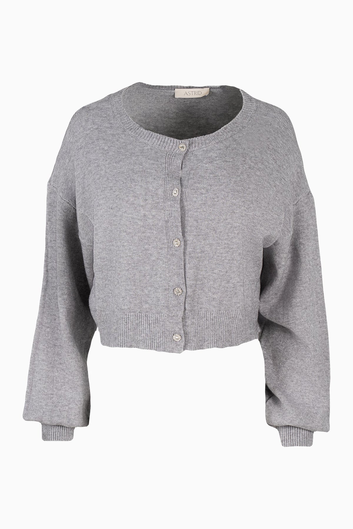 Astrid Knit Cardigan | Grey + Black