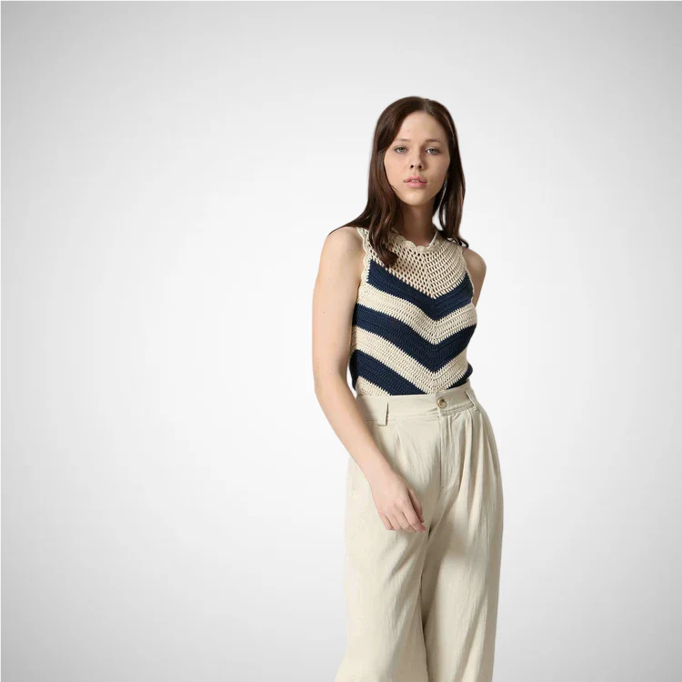 The Korner Sleeveless Knit Top | Navy