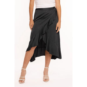 Made in Italy Ruffle Skirt | Anthracite + Violet