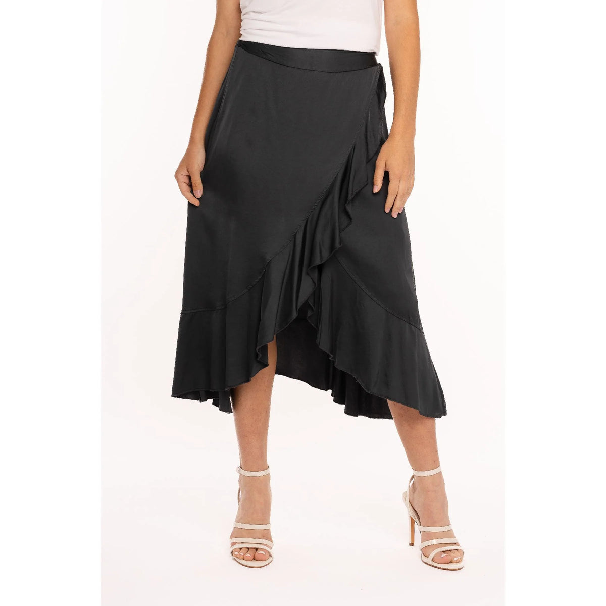 Made in Italy Ruffle Skirt | Anthracite + Violet