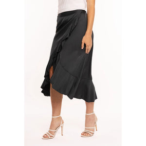 Made in Italy Ruffle Skirt | Anthracite + Violet