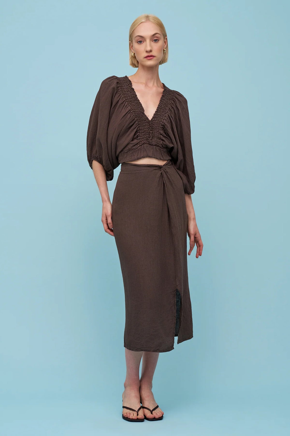Astrid Woven Skirt | Brown