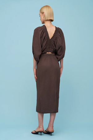 Astrid Woven Skirt | Brown