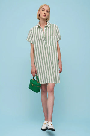 Astrid Rose Dress | Green Stripe