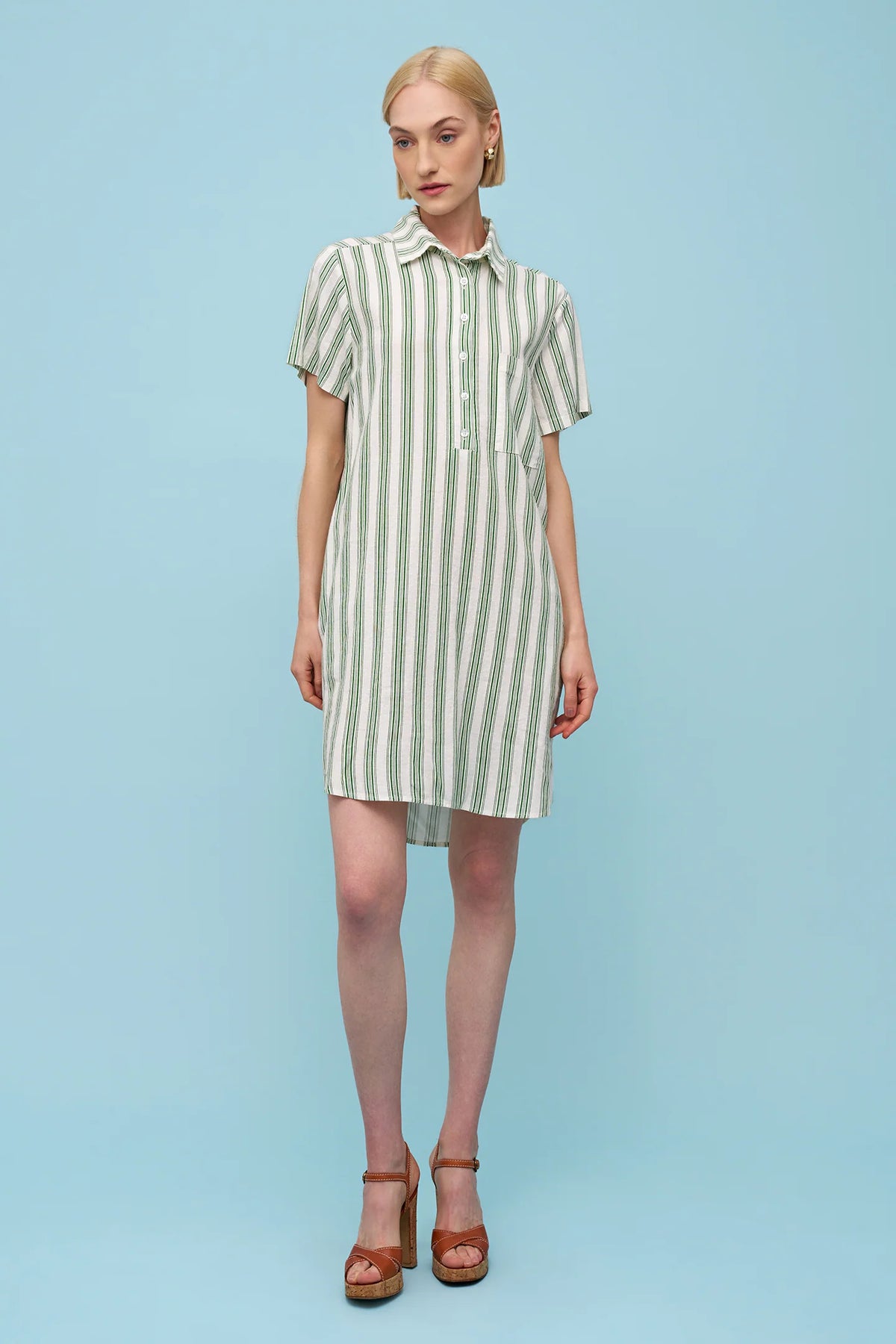 Astrid Rose Dress | Green Stripe