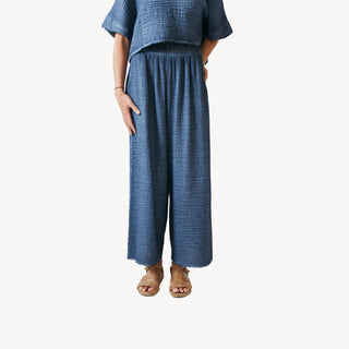 Pokoloko Crinkle Palazzo Pant | Black, Cream, Denim