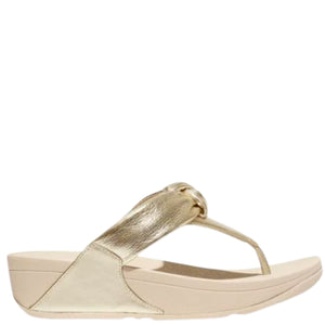 FitFlop Lulu Padded Knot Toe Post Leather Sandals | Platino FitFlop Lulu Padded Knot Toe Post Leather Sandals | Platino