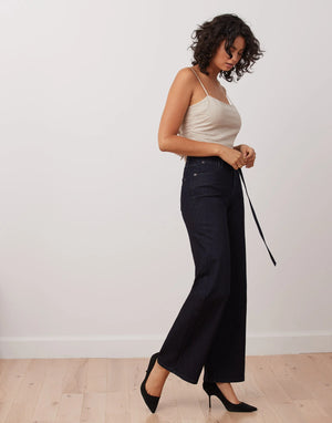 Yoga Jeans Lily High Rise Wide Leg w/ Belt | Abel Wash