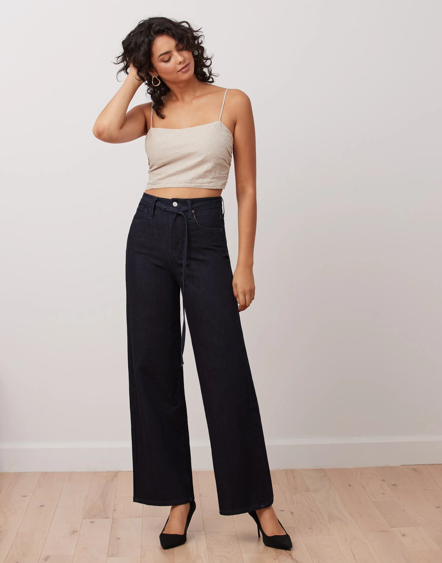 Yoga Jeans Lily High Rise Wide Leg w/ Belt | Abel Wash