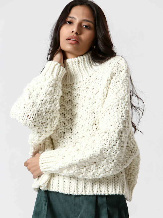 The Korner Chunky Knit Sweater White Fancy That The Roundstone