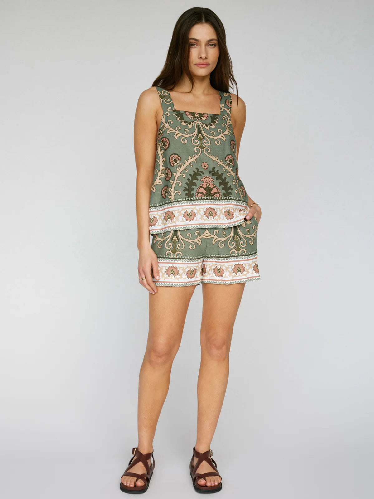 Sanctuary Button Back Cami | Sage