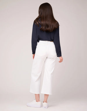 Yoga Jeans Lily High Rise Wide Leg Jeans | White Shell