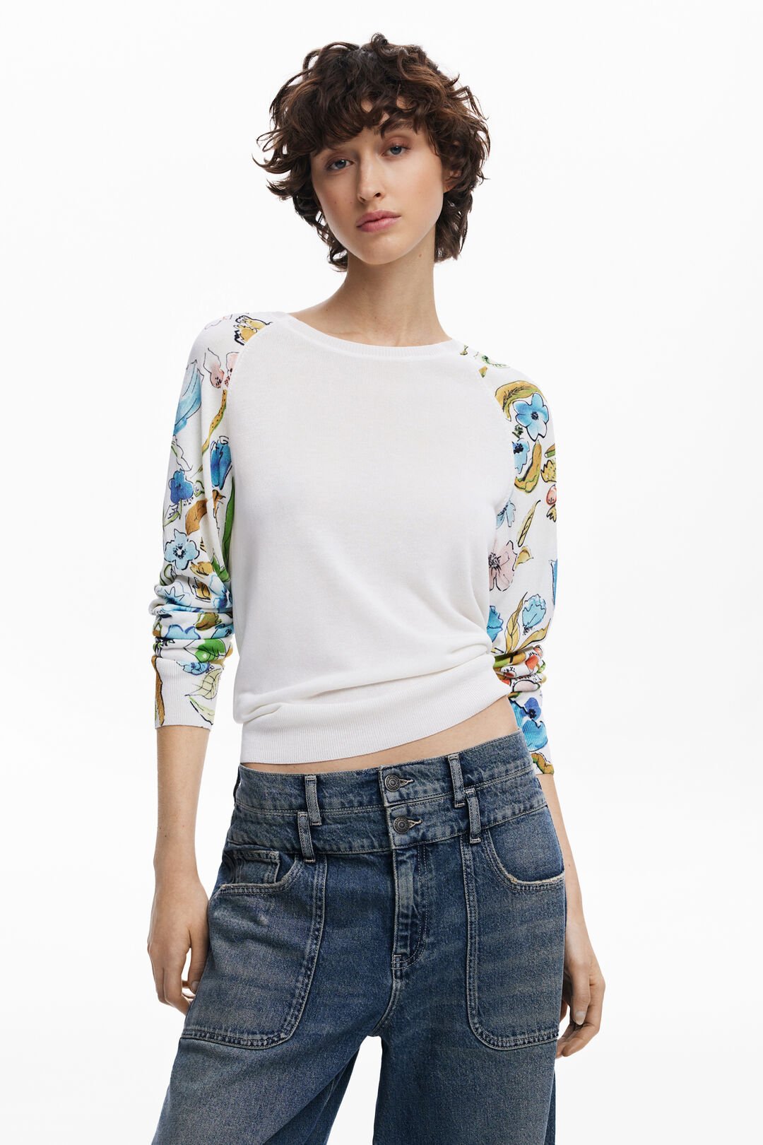 Desigual Printed Floral Sweater