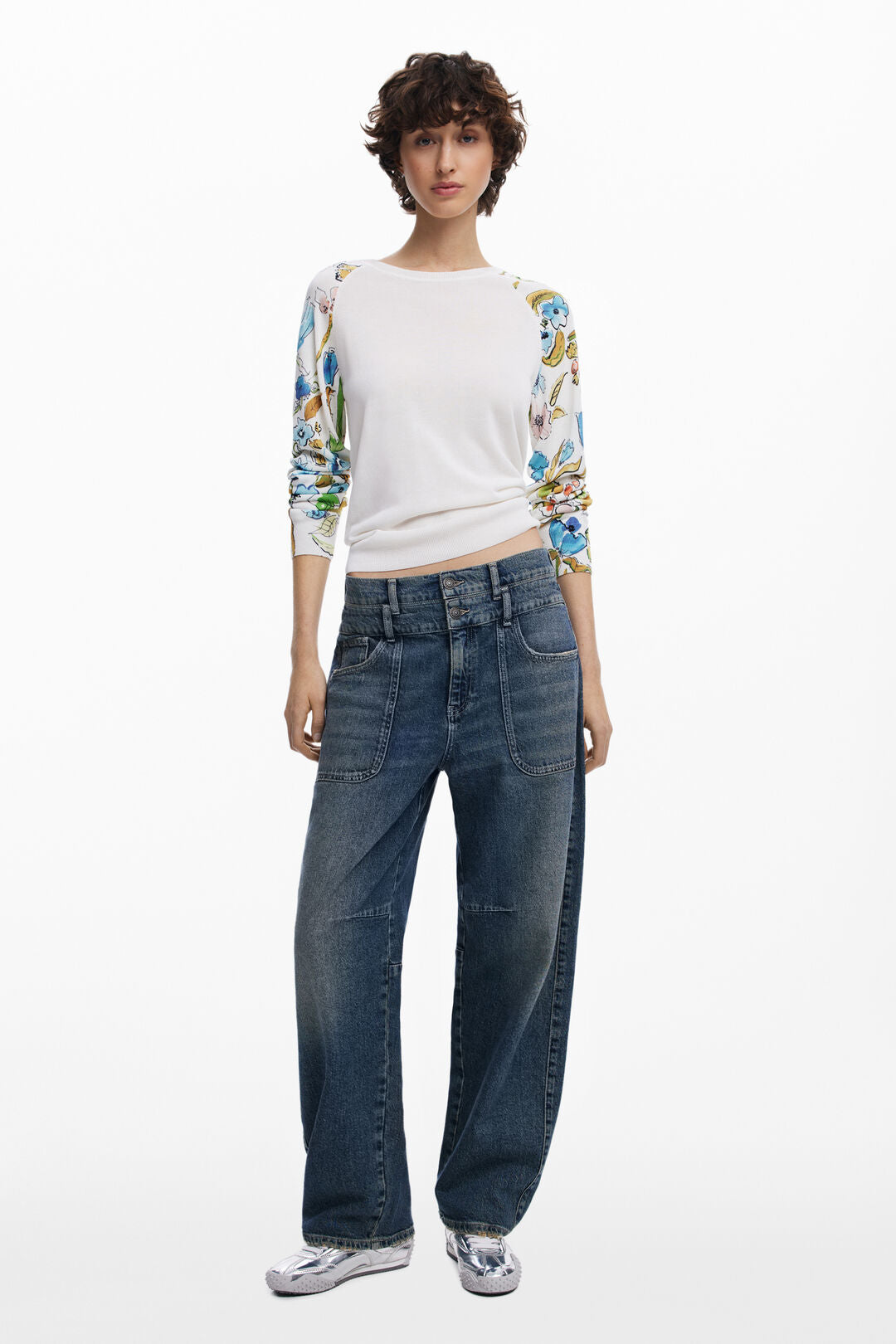 Desigual Printed Floral Sweater