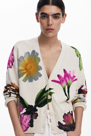 Desigual Floral Print Cardigan