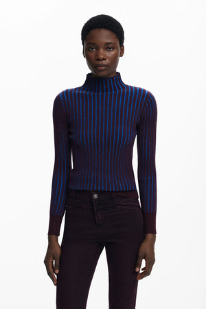 Desigual Ribbed Knit Sweater | Lilac