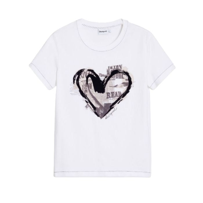 Desigual Heart Top | White