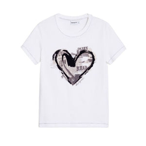 Desigual Heart Top | White