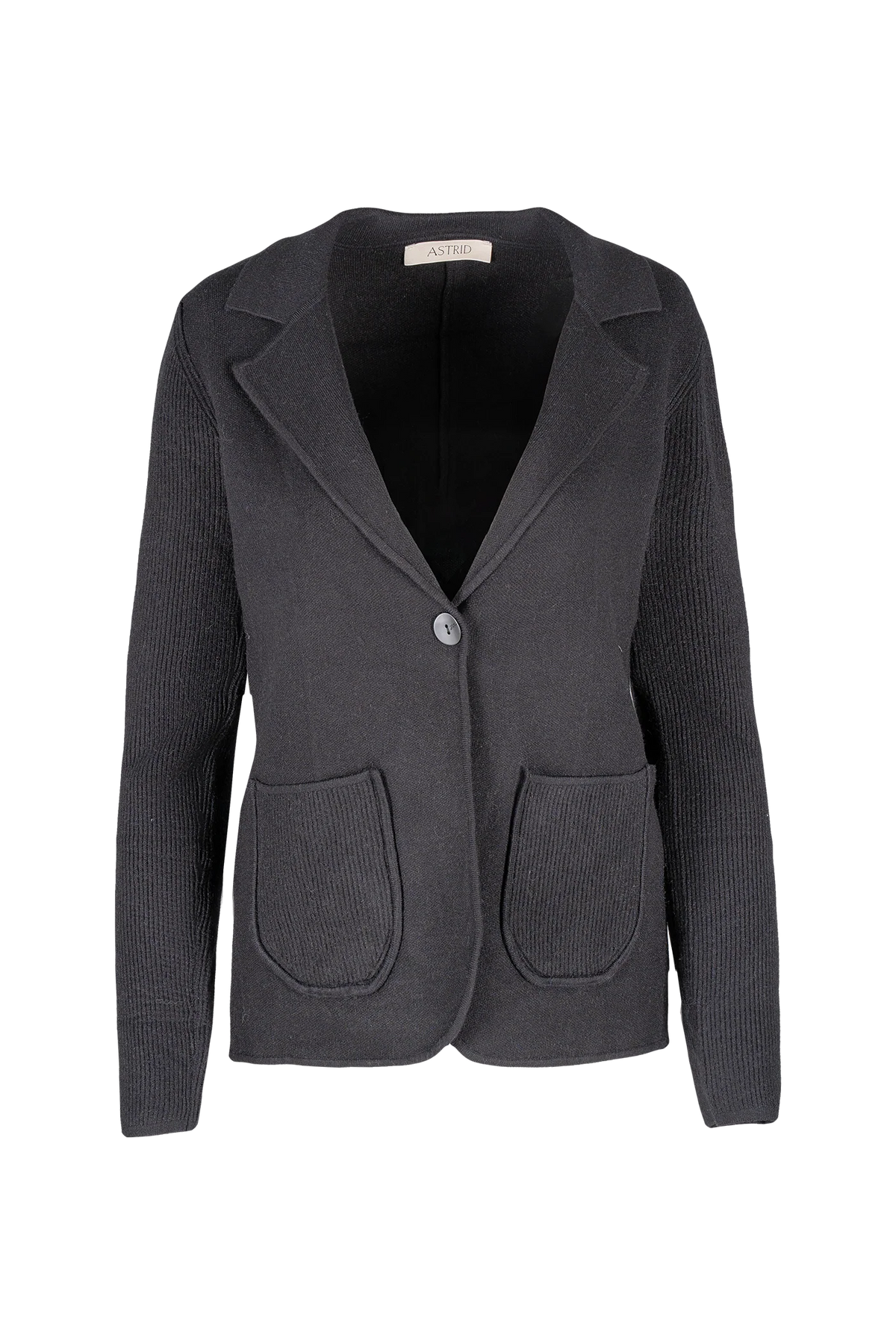 Astrid Knit Jacket | Black +Camel