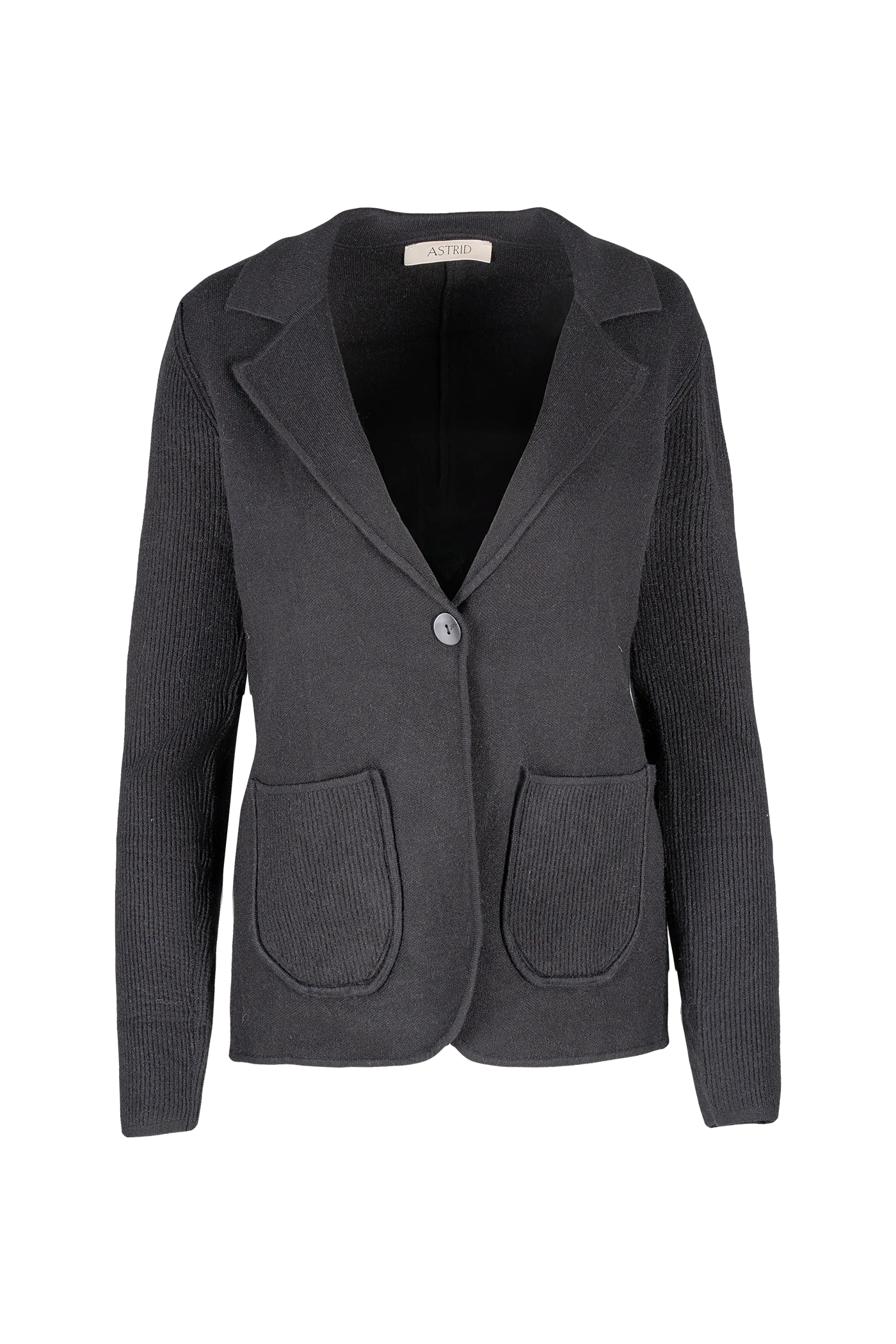 Astrid Knit Jacket | Black +Camel