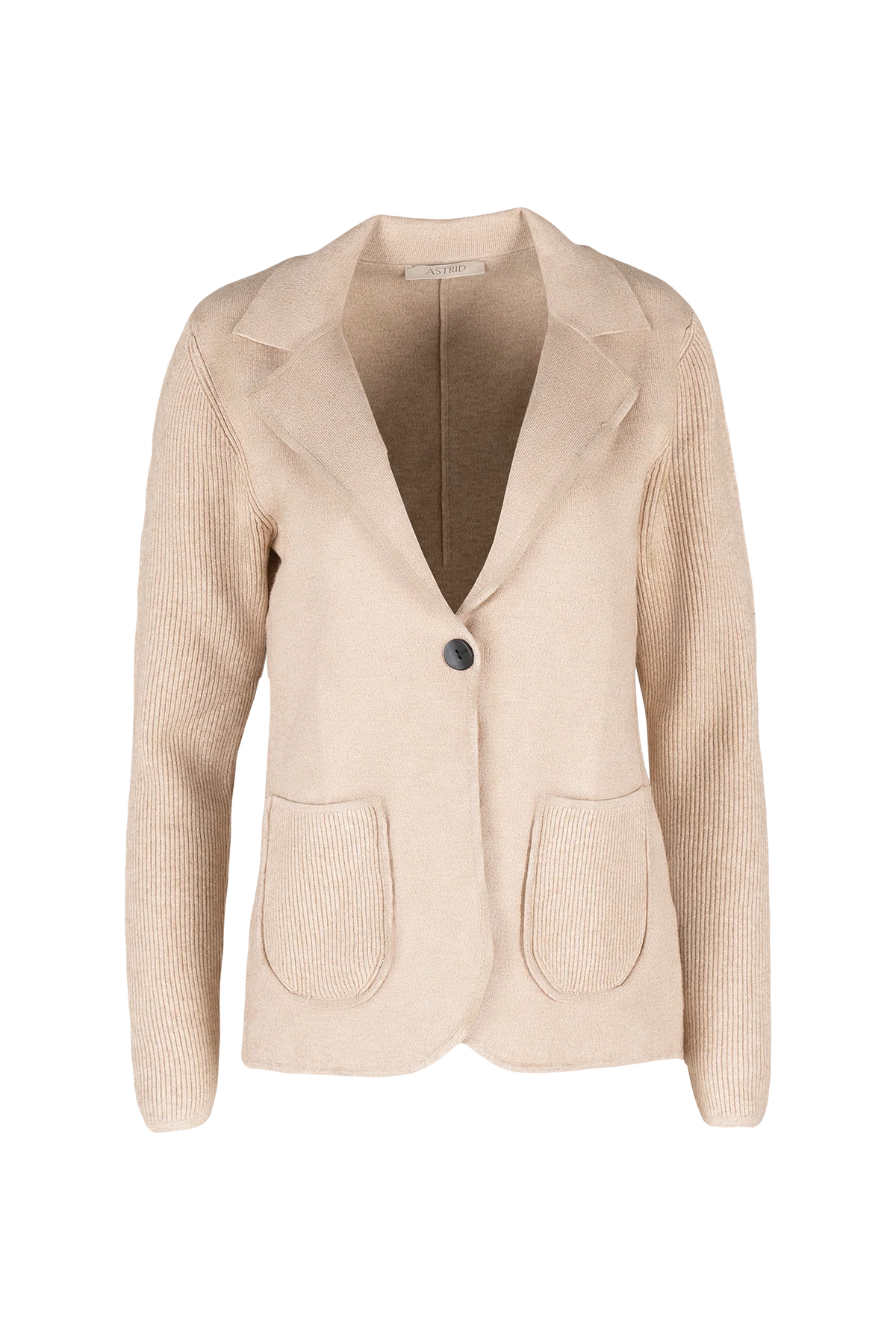 Astrid Knit Jacket | Black +Camel