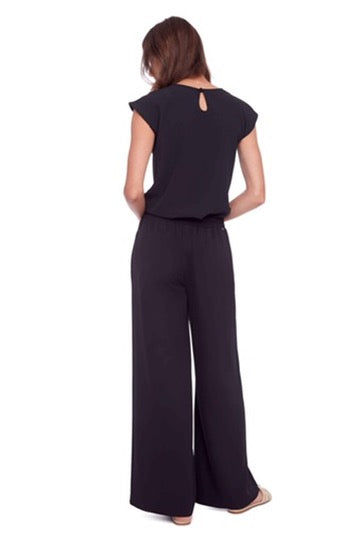 Up! Solid Vegan Wide Leg  Pant | Black