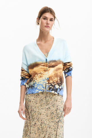 Desigual Landscape Cardigan | Light Blue