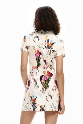 Desigual Short Sleeved Dress | Beige